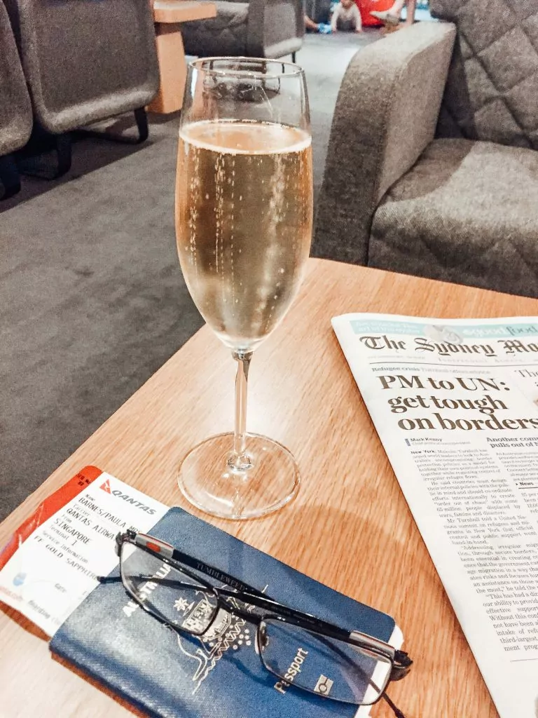 sitting in an airport lounge